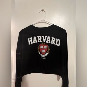 Never worn Harvard cropped long sleeve tee